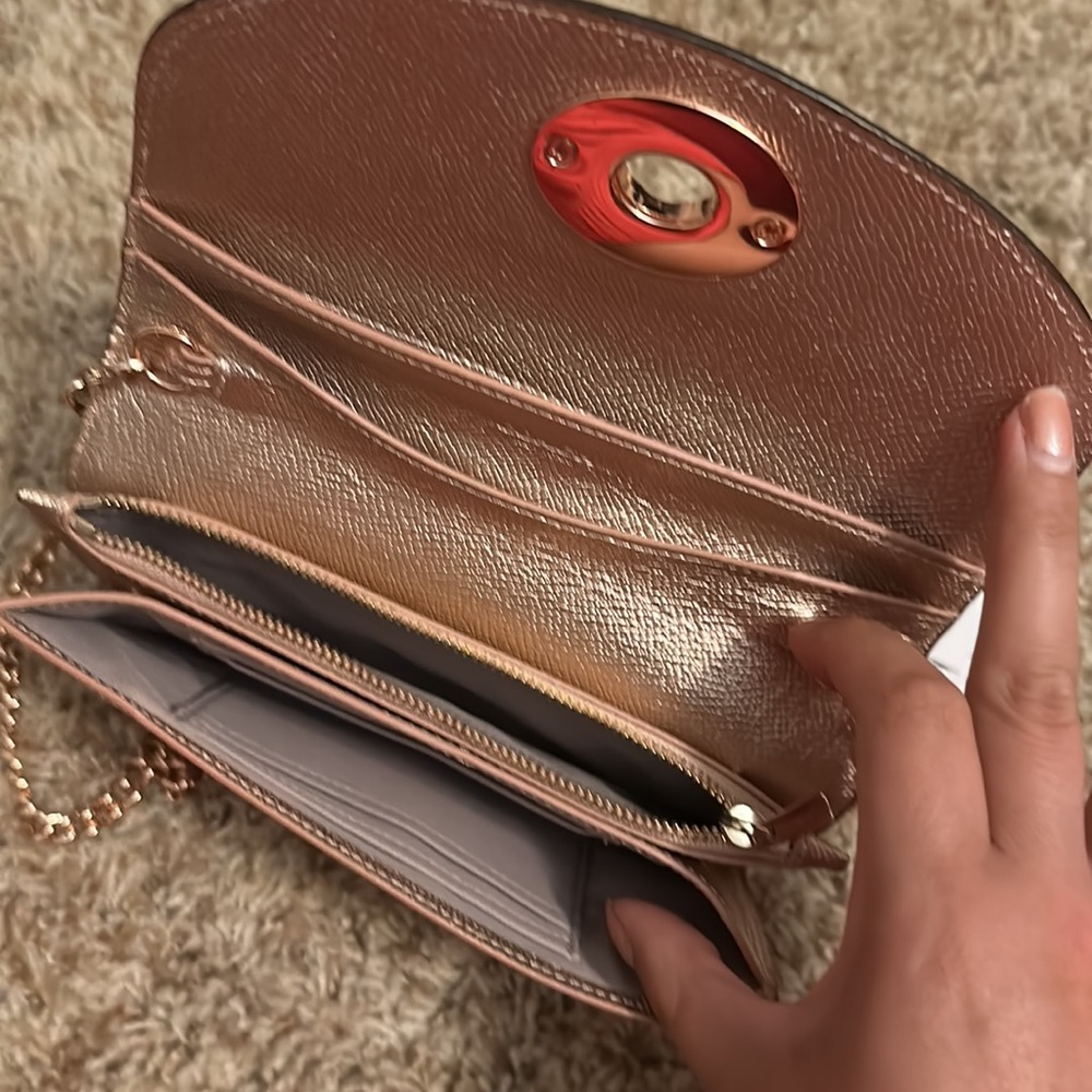 Coach Metallic Leather Chain Wallet - Picture 5 of 9